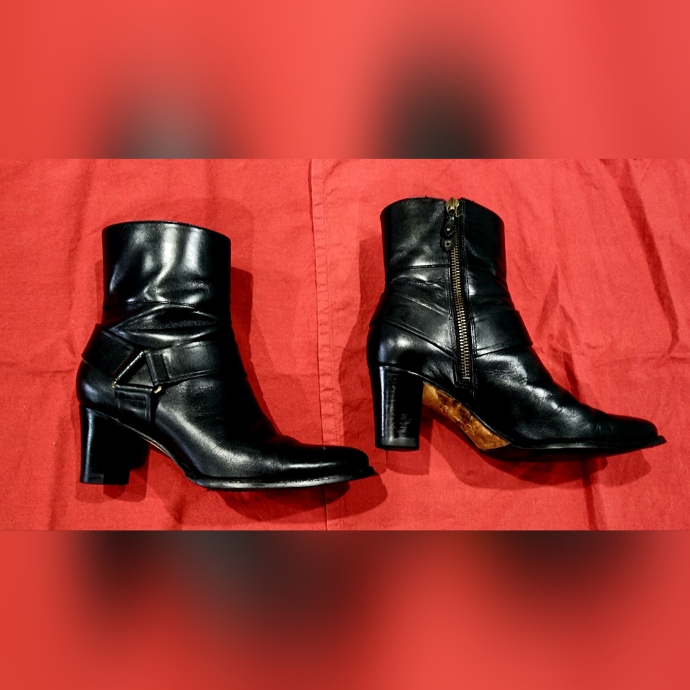 COLE HAAN | Leather Ankle Boots with Nike Air Comfort | Size 6.5 B - Picture 9 of 11